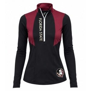 Florida State Seminoles Quarter Zip Pullover Women's Small Garnet Black Athletic